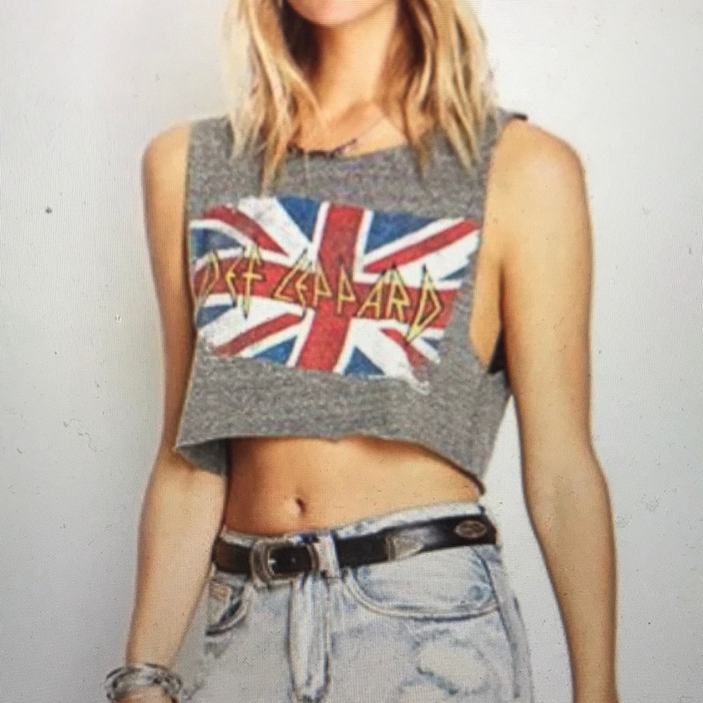Forever 21 Def Leppard Muscle Crop Top